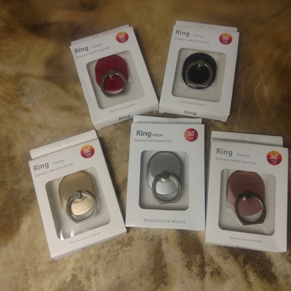 🆕 Black Cell Phone Ring Holder Grip 360° - Picture 3 of 4